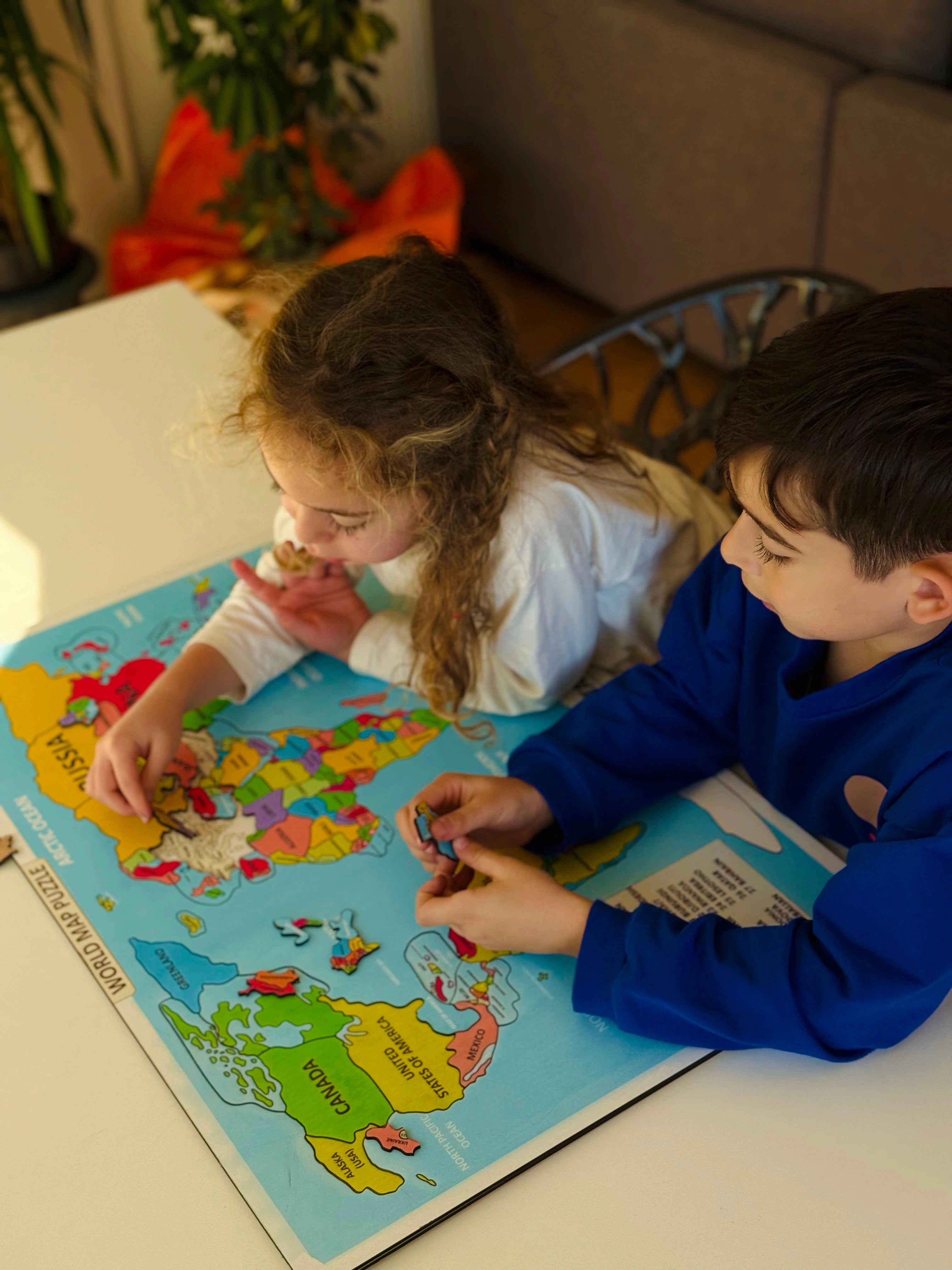 Renkli Dünya Haritası Puzzle