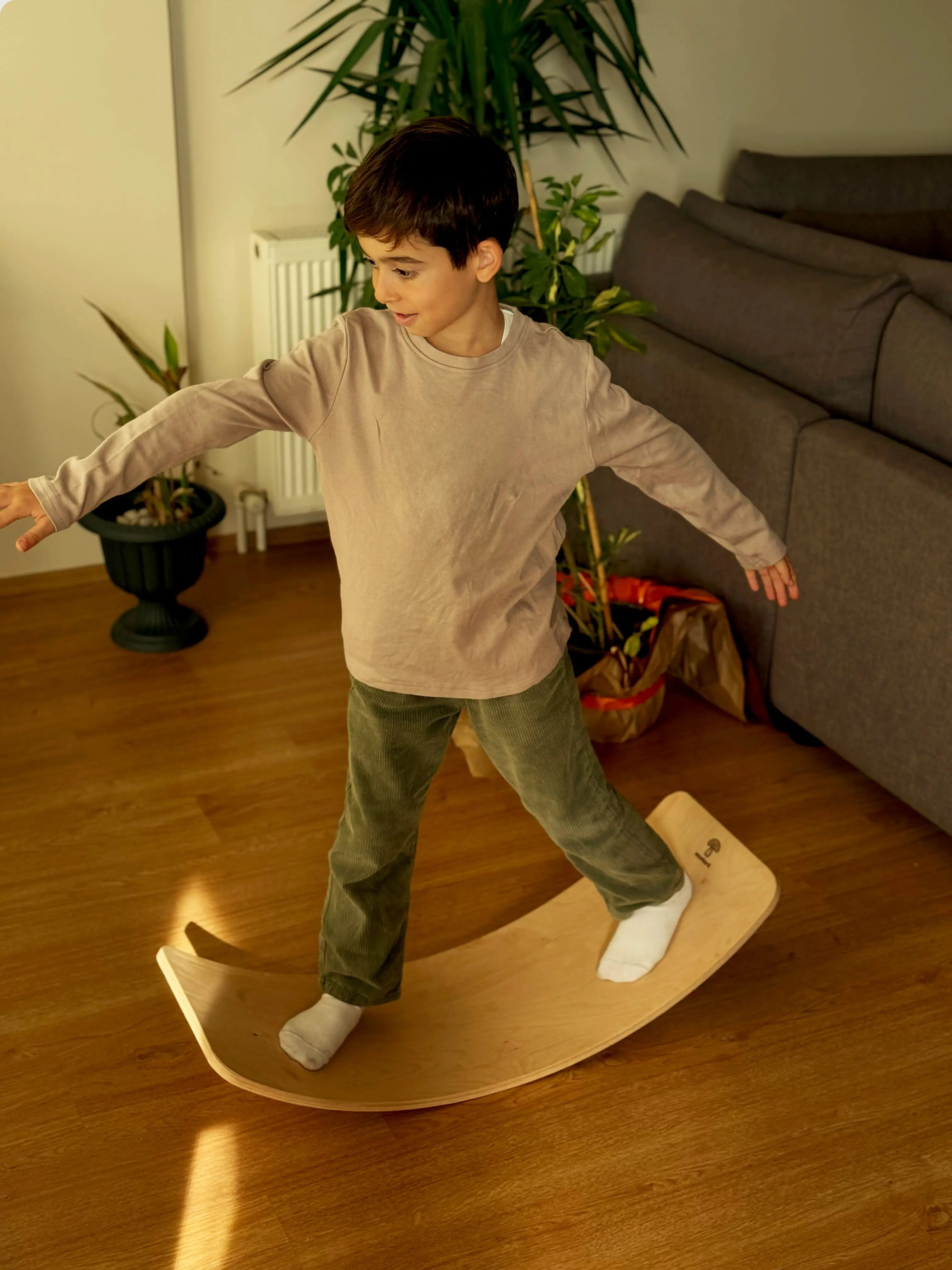 Doğal Kayın Ahşap Montessori Denge Tahtası