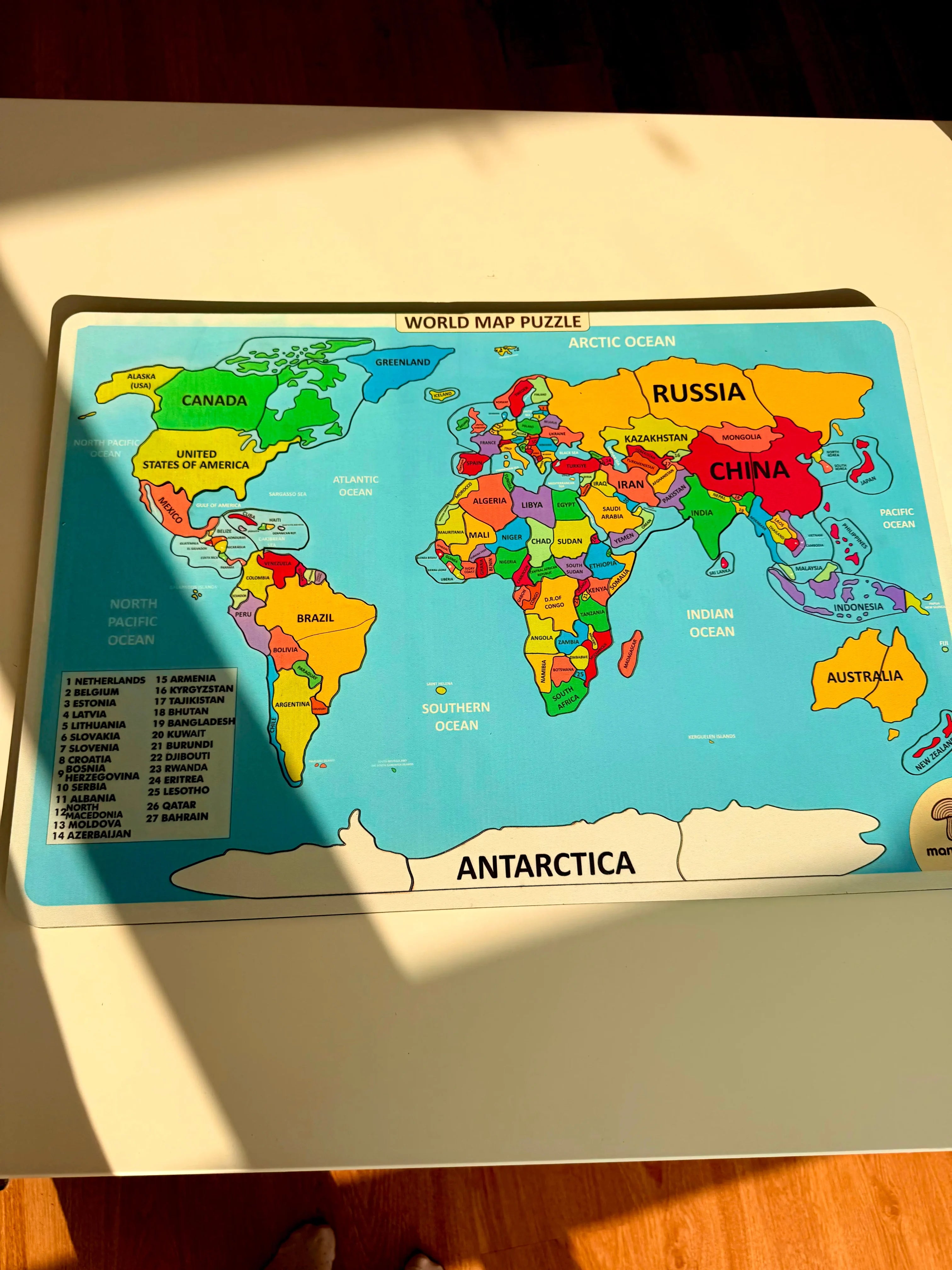 Renkli Dünya Haritası Puzzle