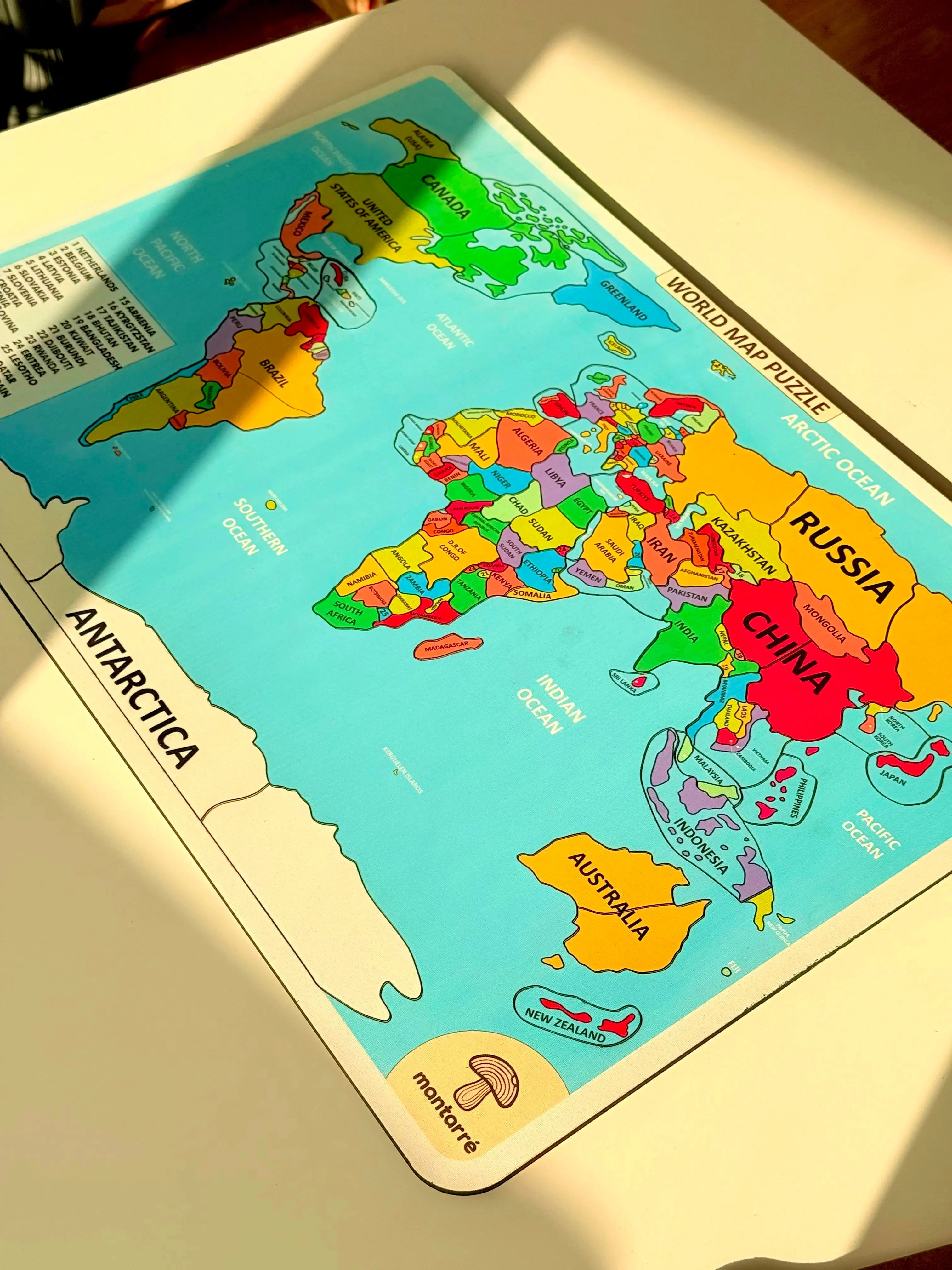 Renkli Dünya Haritası Puzzle
