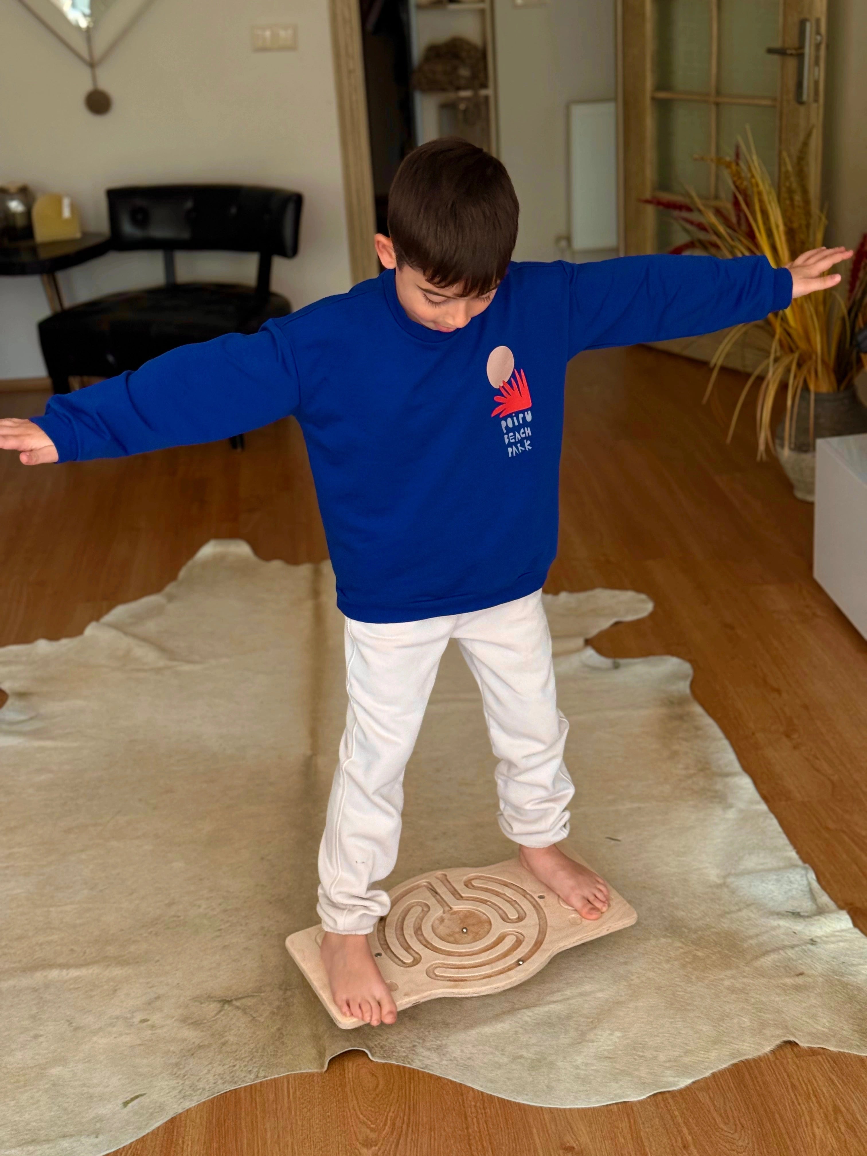 Doğal Kayın Ahşap Montessori Denge Tahtası