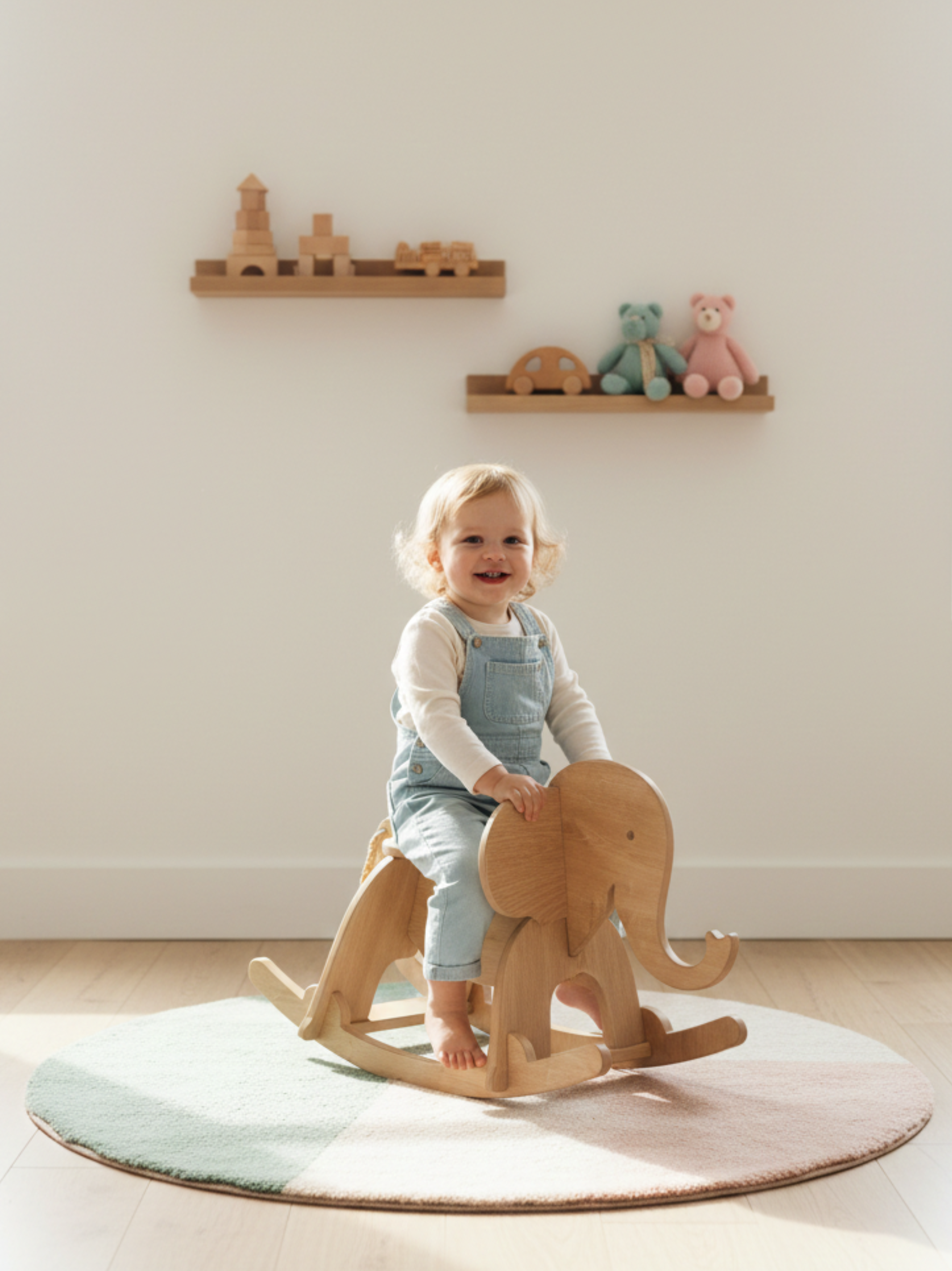 Montessori Ahşap Sallanan Fil