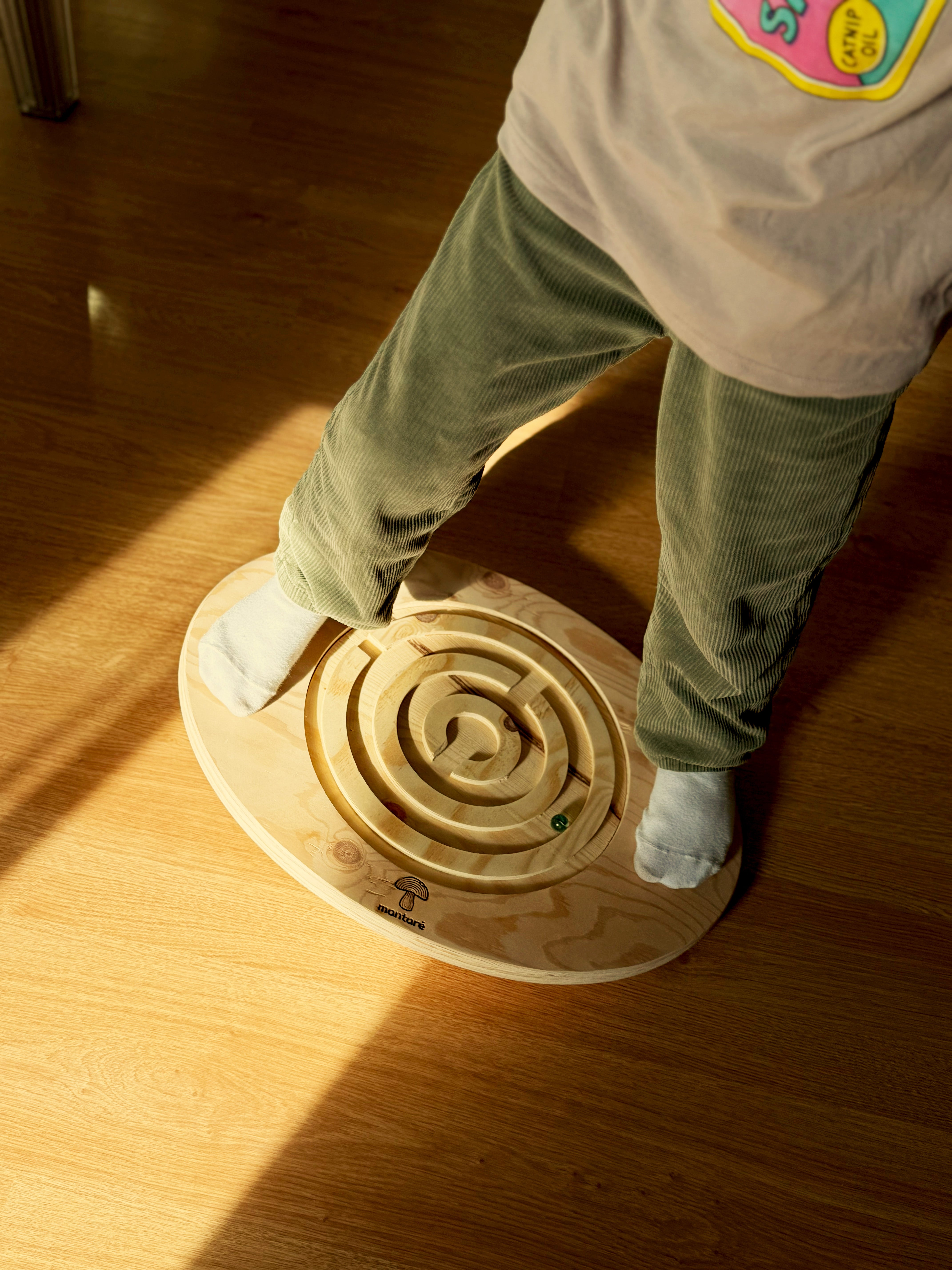 Doğal Kayın Ahşap Montessori Denge Tahtası