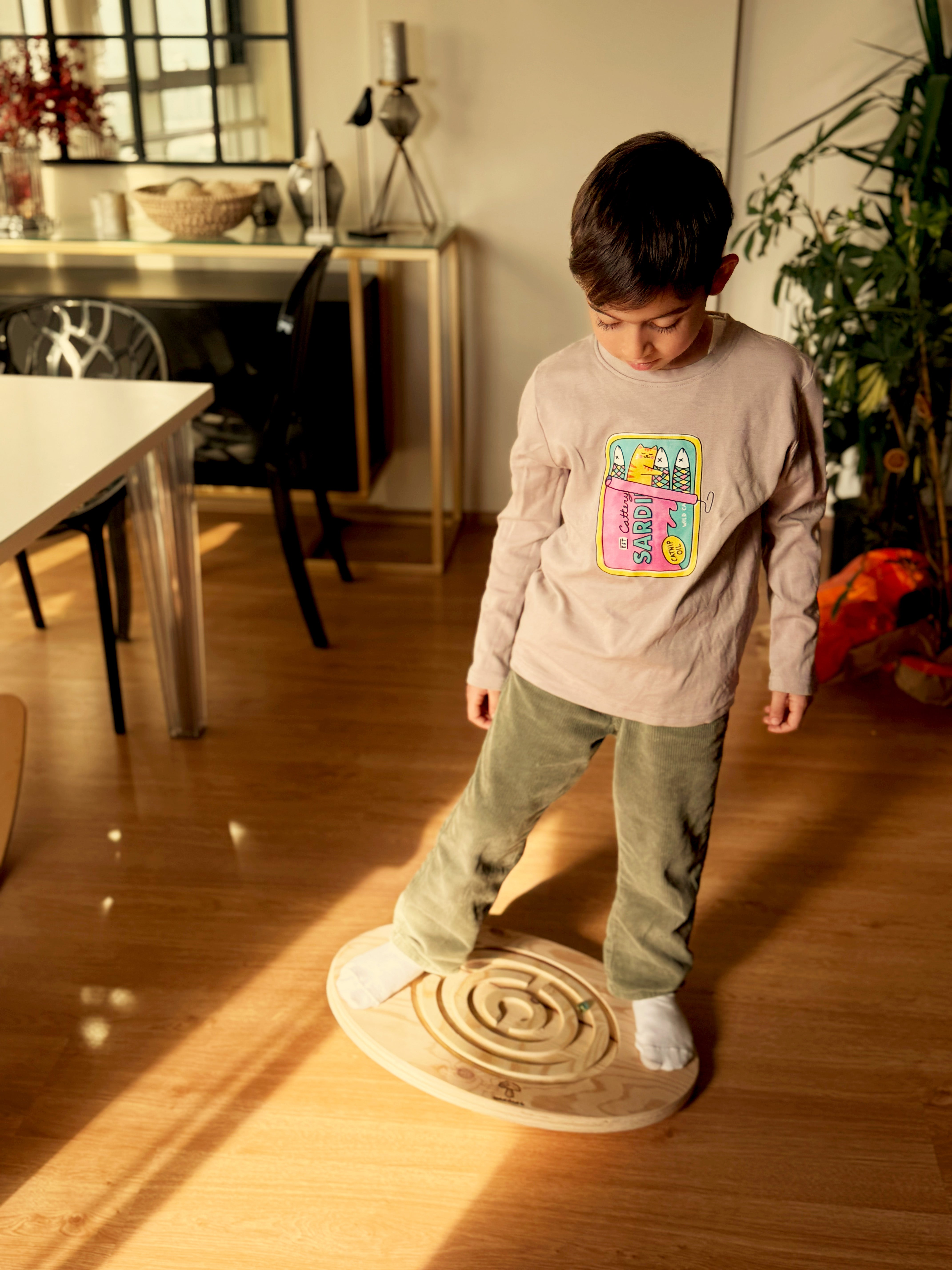 Doğal Kayın Ahşap Montessori Denge Tahtası