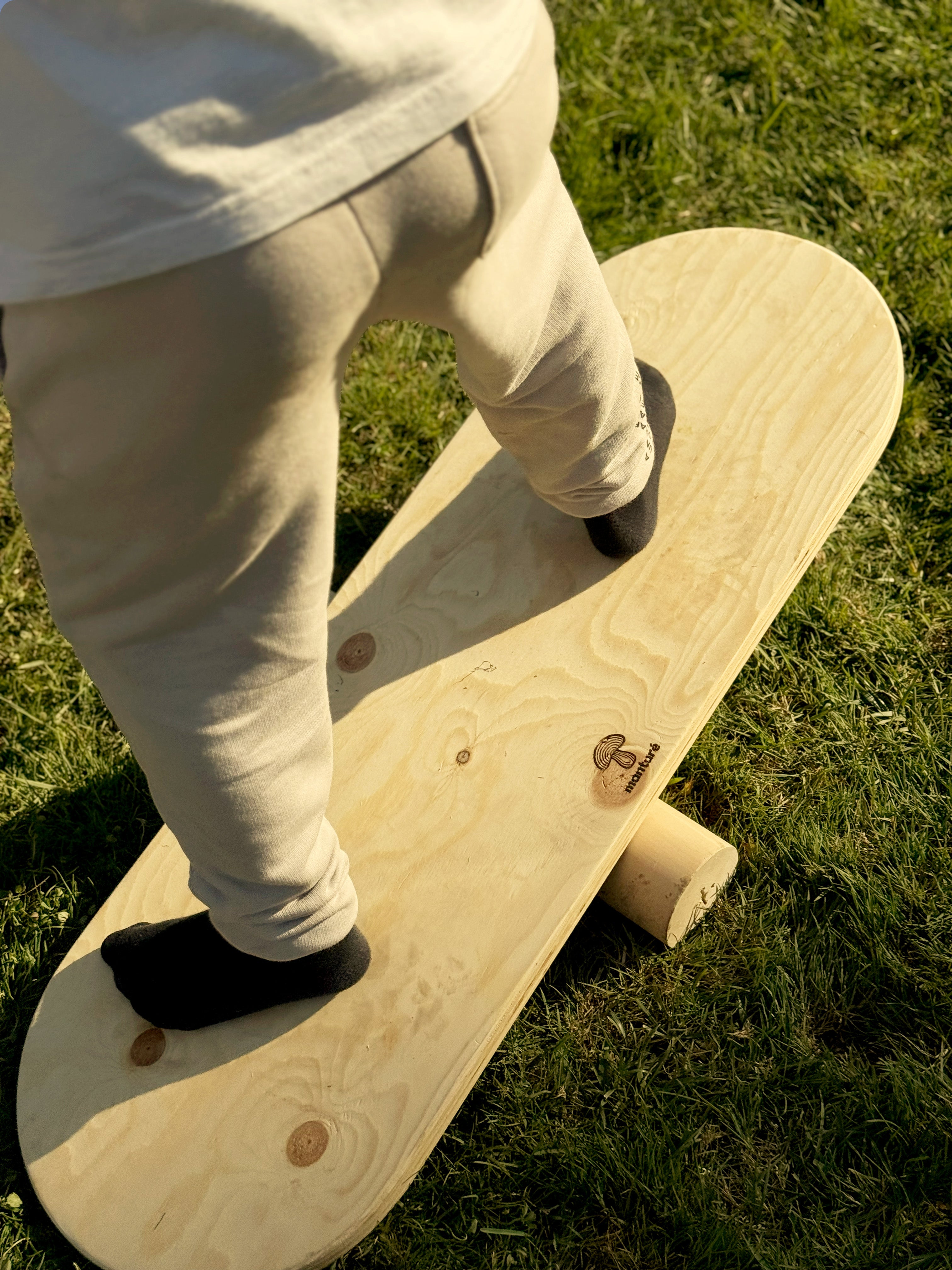 Doğal Kayın Ahşap Montessori Denge Tahtası